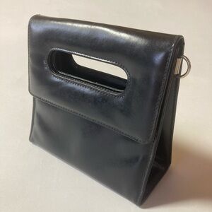 Vintage 90s Benetton Black Leather Handbag